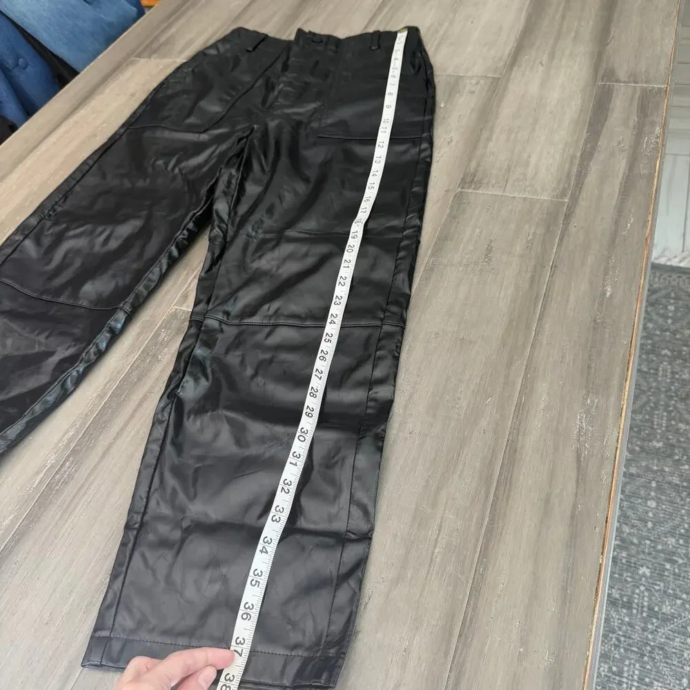 MOTF Black Faux Leather/Vinyl Pants Size Small